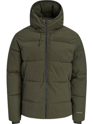 Jack & Jones Erkek Kapusonlu Ruzgar Gecirmez Kisa Kesim Puffer Mont - Alpha