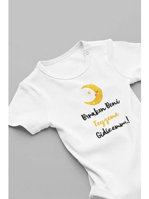Eydu Baby Bırakın Beni Teyzeme Gidicem Kısa Kollu Çıtçıtlı Bebek Body Badi Zıbın