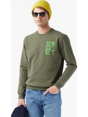 Scotch&soda Left Chest Logo Erkek Yeşil Sweatshirt