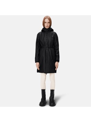Rains Lohja Long Insulated Curve Unisex Siyah Yağmurluk