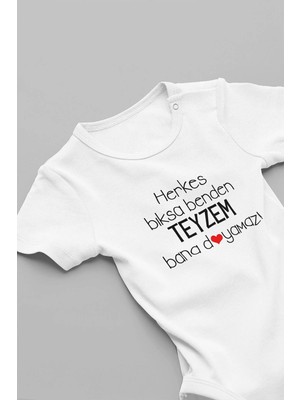 Eydu Baby %100 Pamuk Handsome Like Dad Baba Bebek Body Beyaz Badi Çıtçıtlı Zıbın 583877