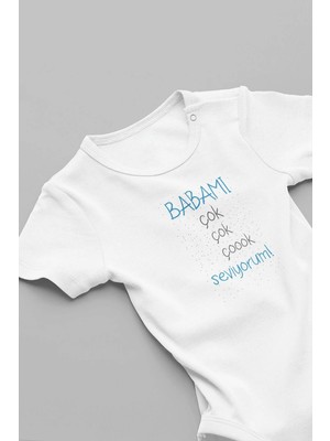 Eydu Baby Organik %100 Pamuk Halasının Bir Tanesi Baskılı Bebek Body Kısa Kollu Çıtçıtlı Badi Zıbın 5248
