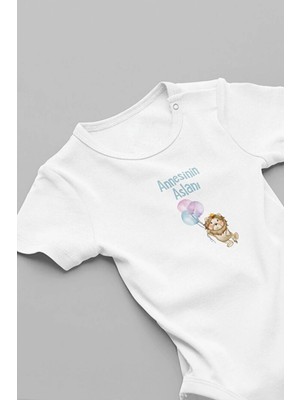 Eydu Baby Annesinin Aslanı Baskılı Bebek Body Çıtçıtlı Badi Zıbın