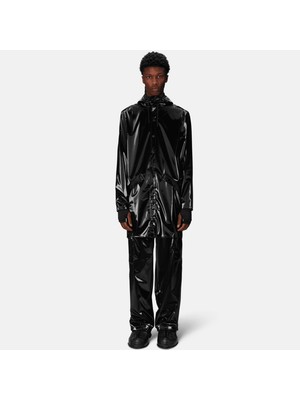 Rains Long Jacket W3 Unisex Siyah Yağmurluk