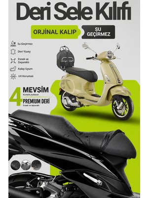Motobros Motosiklet Koltuk Kılıfı Vespa Primavera Sprint Leatherfit Deri Motosiklet Sele Kılıfı Motor Sele Kılıfı Su Geçirmez