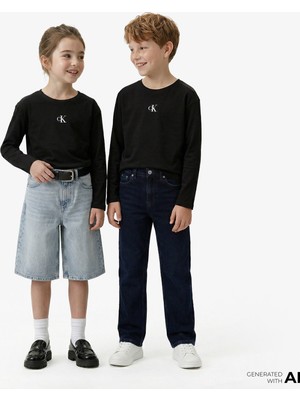Calvin Klein Logo Çocuk Siyah T-Shirt