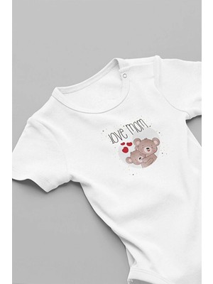 Eydu Baby Babam Dışarda Aslan Evde Kuzu Bebek Body Kısa Kollu Badi Çıtçıtlı Zıbın
