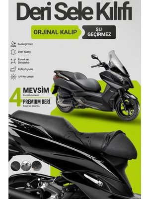 Motobros Motosiklet Koltuk Kılıfı Kymco Downtown X-Town Leatherfit Deri Motosiklet Sele Kılıfı Motor Sele Kılıfı Su Geçirmez
