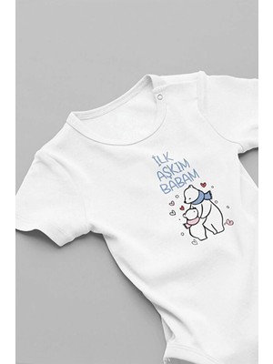 Eydu Baby Organik Pamuk My First Christmas Yılbaşı Yazılı Bebek Body Uzun Kollu Çıtçıtlı Badi Zıbın