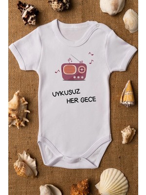 Eydu Baby Organik Pamuk zıbın Little Romeo Baskılı Bebek Body Uzun Kollu Çıtçıtlı Badi Zıbın