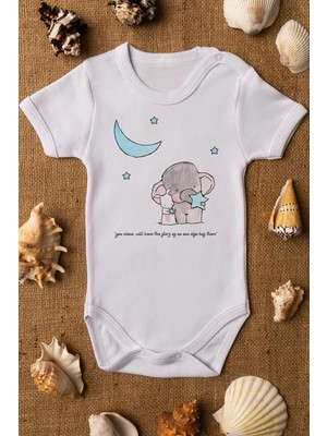 Eydu Baby Organik %100 Pamuk Babasının Oğlu Baskılı Bebek Body Uzun Kollu Çıtçıtlı Badi Zıbın