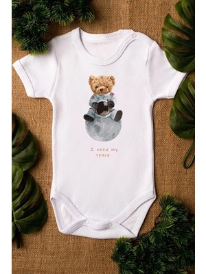 Eydu Baby Organik Pamuk My Mommy Needs A Coffee Anne Baskılı Bebek Body Çıtçıtlı Badi Zıbın