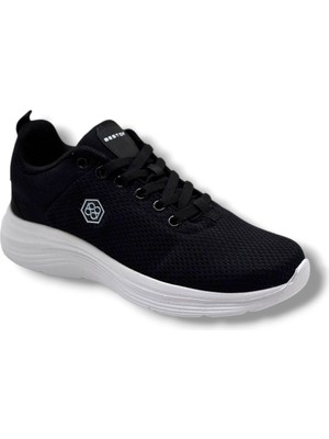Best Of 21011-26 Anorak Anatomik Bağcıklı  Erkek Sneaker Siyah Beyaz