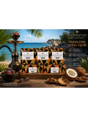 COCOBRATİON Nargile Kömürü 5 kg (3kg 26MM 2kg 27MM)