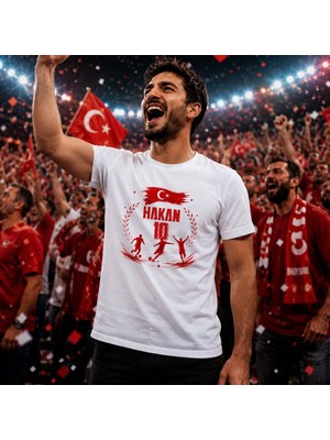 Bk Gift Kişiye Özel Türkiye Taraftar Temalı 2026 Dünya Kupası Tasarımlı Tişört-6, Tek Yürek Milli Takım Ruhu