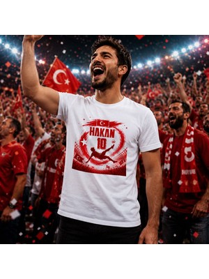 Bk Gift Kişiye Özel Türkiye Taraftar Temalı 2026 Dünya Kupası Tasarımlı Tişört-8, Tek Yürek Milli Takım Ruhu