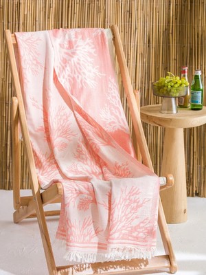 LC Waikiki Mercan Baskılı Plaj Havlusu 90X165 cm  (S6)