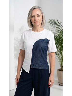 Byemelika Denim Garnili Tasarım Tshırt