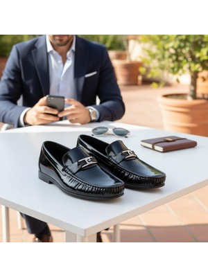 Pierre Cardin PC-1642616 Erkek Hakiki Deri Rugan Loafer Ayakkabı