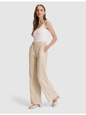 Pierre Cardin Kadın Kum Loose Fit Kanvas Pantolon 50321302-VR085