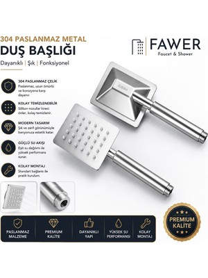 304 Paslanmaz Krom El Duşu Duş Başlığı - 408M