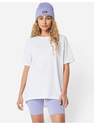 Asics Nagino Oversized Short Sleeve Top Kadın Beyaz Kısa Kollu Tshirt 2032D368-100