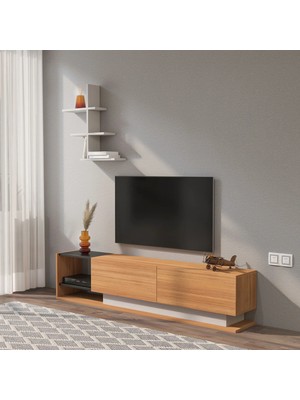 Decorotika Liza Tv Ünitesi Beyaz-Teak