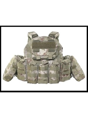 Bordolu Parts Taktik Hücum Yeleği Balistik Plaka Takılabilen Multicam - Tam Donanım