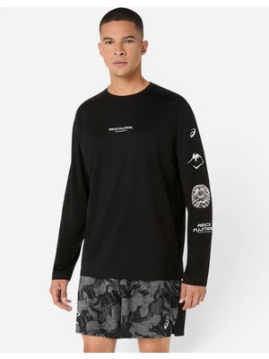 Asics Fujitrail Logo Ls Top Erkek Siyah Uzun Kollu Tshirt 2011D525-001