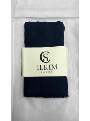 İlkim Tekstil Ütü Gerektirmeyen Bambu Kraş Şal Lacivert