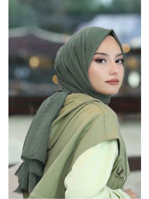 İlkim Tekstil Bambu Kraş Şal Modeli-Haki