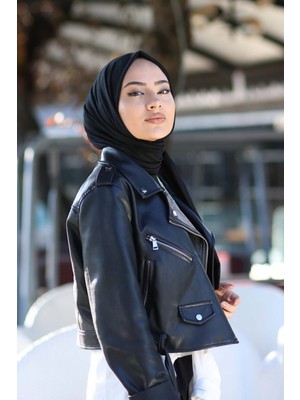 İlkim Tekstil Tesettür Penye Şal Modeli - Siyah