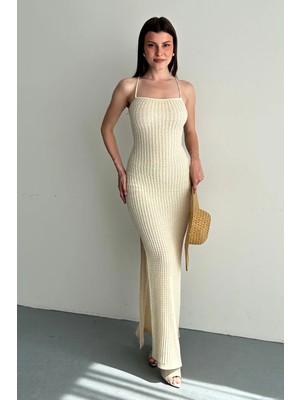 Denivy Lace-Up Back Dress