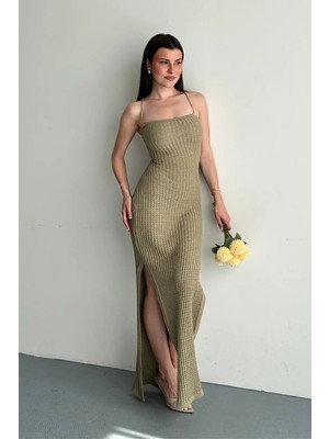 Denivy Lace-Up Back Dress