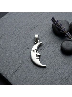 Ebrar Silver Gümüş Hilal Kolye Ucu 925 Ayar Gümüş Ay Figürlü Unisex Kolye Ucu