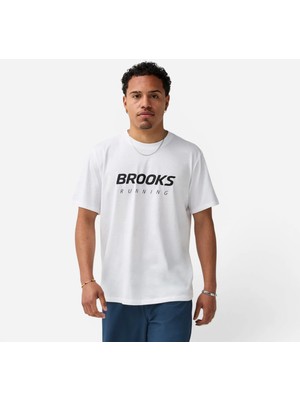 Brooks Graphic Short Sleeve Erkek Beyaz Kısa Kollu Tshirt 211591106