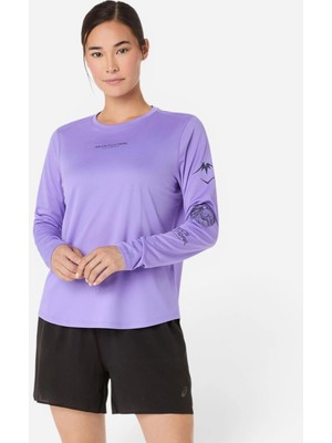 Asics Fujitrail Logo Ls Top Kadın Mor Uzun Kollu Tshirt 2012D430-500