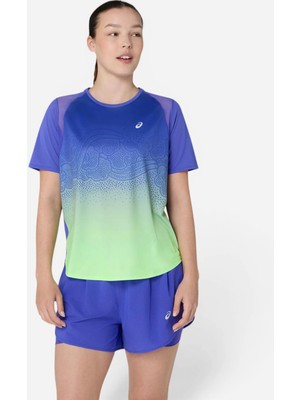 Asics Road Fade Ss Top Kadın Mavi Kısa Kollu Tshirt 2012D420-400