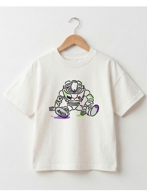 Babytex Çocuk Oversize Baskılı Tişört Uzay Temalı Astronot Desenli Unisex Pamuklu Çocuk Tişörtü