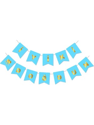 Borapack Iyiki Doğdun Banner Mavi Gold Yazı