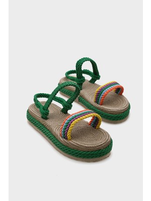 Capone Outfitters Eileen Dolgu Topuk İpli Kadın Terlik