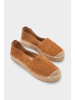 Capone Outfitters Laurie Hakiki Deri Süet Kadın Espadril