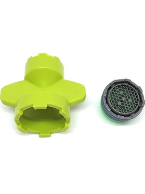 E.C.A Eca 18.5mm Luna Lavabo Batarya Gizli Perlatör ve Anahtarı Yeşil Renkli Özel Tasarım