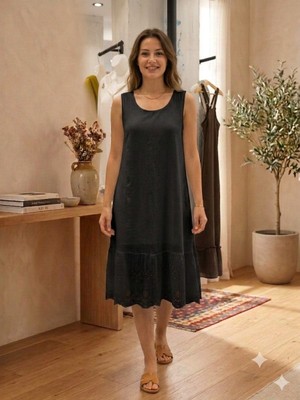 Meltem Collection Askılı Eteği Fırfırlı Elbise