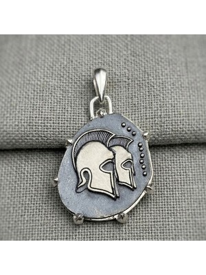 Ebrar Silver Gümüş Ikizler Burç Kolye Ucu Mat 925 Ayar Gümüş Ikizler Figürlü Unisex Kolye Ucu