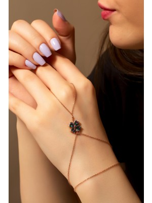 By Barun Yonca Model Mistik Topaz Taşlı Gümüş Şahmeran - Rose