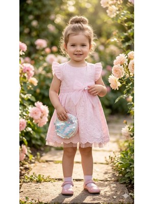 Cocosiss Kız Bebek Payet Çantalı Elbise CCS-2643