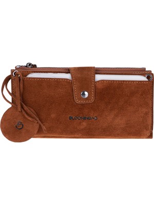 BloominBag Camel Still Lozan Hakiki Süet Çapraz Askılı Telefon Bölmeli Cüzdan Çanta
