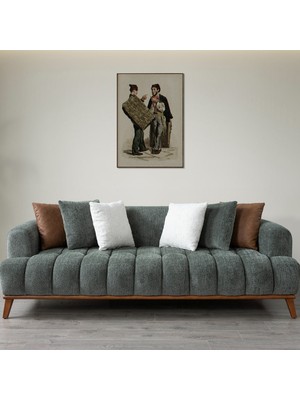 İyena Home Living Helsinki Mekanizmalı 3'lü Koltuk Yeşil