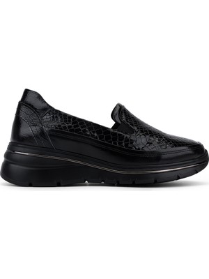 Tamer Tanca Hakiki Deri Kadın Siyah Sneakers & Spor Ayakkabı 298 3200 Bn Ayk Y26 Syh/syh Kroko